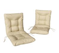 Lot de 2 coussins de chaise d'extérieur - Outsunny - attaches - intérieur et extérieur - polyester - 120 x 50 x 8 cm - beige