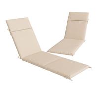 Lot de 2 coussins de chaise longue - Outsunny - 6 attaches, résistance UV, pour piscine plage - mousse - 183x53,5x6,5cm - crème