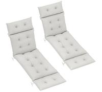 Lot De 2 Matelas Bains De Soleil Chaises Longues Style Chesterfield Tissu Gris Clair