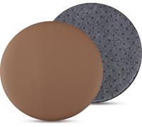 lot de 2 coussins de chaise marron ⌀ 38cm imitation cuir avec antidérapant