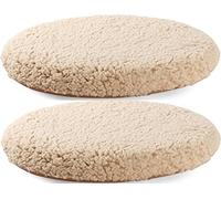 Lot de 2 coussins de chaise ronds en mousse à mémoire de forme doux et épais pour maison, jardin, terrasse, bureau ou voiture - 42 cm couleur camel