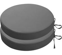 Lot de 2 Coussins de Chaise Ronds imperméables pour extérieur, épaisseur 45 cm, Coussins d'assise Souples de 5 cm avec Attaches pour terrasse, Jardin, Cuisine, Salle à Manger et pelouse
