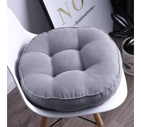 Lot de 2 coussins de chaise ronds lavables avec attaches pour intérieur et extérieur, gris doux, 50 x 50 cm, parfaits pour la maison, le bureau, la cuisine, la salle à manger, le banc et la chaise