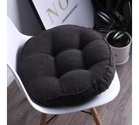 Lot de 2 coussins de chaise ronds lavables avec attaches pour intérieur/extérieur - Pour maison, bureau, cuisine, salle à manger - Gris foncé - 45 x 45 cm