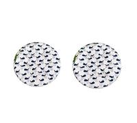 Lot de 2 coussins de chaise ronds rembourrés pour intérieur et extérieur, jardin, terrasse, cuisine et chaises de bureau (F)