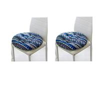 Lot de 2 coussins de chaise ronds rembourrés pour intérieur et extérieur, jardin, terrasse, cuisine et chaises de bureau (E)