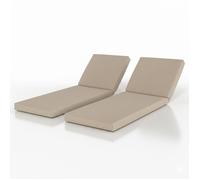 Lot de 2 coussins de chaises de pont imperméables QD-RL, 190x60cm, Beige