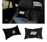 Lot de 2 coussins de nuque pour voiture - Coussin DTF personnalisé avec texte photo ou logo de l'entreprise