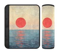 Lot de 2 coussins de sangle d'épaule rétro Sunrise pour plus de confort de conduite, housses de ceinture de sécurité pour la plupart des voitures