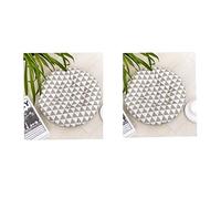 Lot de 2 coussins de siège avec attaches pour chaise de salle à manger, cuisine, coussin de chaise (E rond)