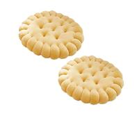 Lot de 2 coussins de siège épais pour bureau, maison, chaise de salle à manger, tapis de méditation confortable pour personnes âgées et adultes (rond, jaune)