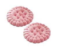 Lot de 2 coussins de siège épais pour bureau, maison, chaise de salle à manger, tapis de méditation confortable pour personnes âgées et adultes (rond, rose)
