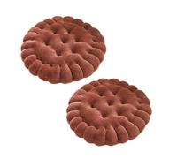 Lot de 2 coussins de siège épais pour bureau, maison, salle à manger, tapis de méditation confortable pour personnes âgées et adultes (rond, marron)