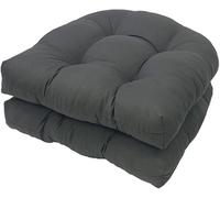 Lot de 2 Coussins de siège touffetés d'intérieur et d'extérieur, Coussins de Rechange en Forme de U de 18,9 "x 18,9" pour siège de Chaise en Osier, Meubles de terrasse(Color:Dark Grey)