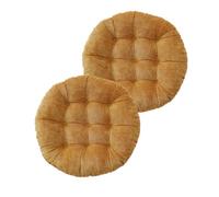 Lot de 2 Coussins de Sol Ronds pour extérieur, Coussins de méditation pour chaises Acapulco, Jardin, Balcon, Yoga, Salon, canapé, Bureau (Couleur Camel)