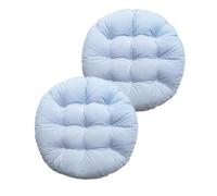 Lot de 2 Coussins de Sol Ronds pour extérieur, Coussins de méditation pour chaises Acapulco, tabourets en rotin, Jardin, Balcon, Yoga, Salon, canapé, Bureau (Bleu)