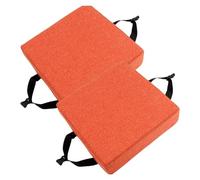 Lot de 2 coussins de tabouret de bar carrés avec attaches, antidérapants, 5/8 cm d'épaisseur, avec housse lavable en machine (orange, 25,4 x 25,4 x 5,1 cm)