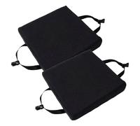 Lot de 2 coussins de tabouret de bar carrés avec attaches, antidérapants, 5/8 cm d'épaisseur, avec housse lavable en machine (noir, 25,4 x 25,4 x 7,6 cm)