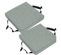 Lot de 2 coussins de tabouret de bar carrés avec attaches, antidérapants, 5/8 cm d'épaisseur, avec housse lavable en machine (vert, 25,4 x 25,4 x 5,1 cm)