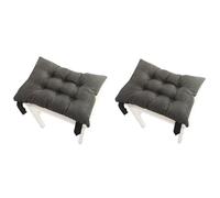 Lot de 2 Coussins de Tabouret de Bar Rectangulaires Antidérapants avec Attaches pour Banc de Cuisine 35,5 X 25,4 cm Gris Foncé