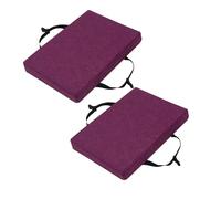 Lot de 2 coussins de tabouret rectangulaires - Doux - Coussins de tabouret de bar avec attaches - Haute densité (violet, 34 x 25 x 5 cm)