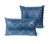Lot de 2 Coussins Déco "Prisma II" 30x50cm Bleu