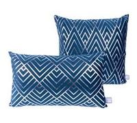 Lot de 2 Coussins Déco "Prisma II" 30x50cm Bleu