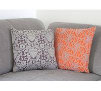 lot de 2 coussins décoratifs baroques + fleurs, coussins de canapé décoratifs avec remplissage 45x45cm