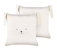 Lot de 2 Coussins Décoratifs en Coton 45 x 45 cm pour Enfants avec Motif de Lapi