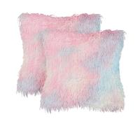 Lot de 2 Coussins Décoratifs en Coton Multicolore Arc-en-Ciel 45 x 45 cm Amaryll