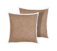 Lot de 2 coussins décoratifs IANTHE Coton 45 x 45 cm Marron Unicolore