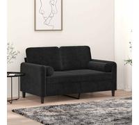 vidaXL Coussins décoratifs 349514 Lot de 2 Ø15x50 cm Velours Noir