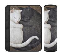 Lot de 2 coussins d'épaule pour siège de voiture avec motif chats Taichi mignons et simples, pour la conduite en avion