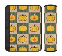 Lot de 2 coussins d'épaule pour siège de voiture Jaune citrouille automne Soulage le stress à votre cou et vos épaules pour sac forro para cinturon de seguridad