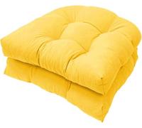 Lot de 2 coussins en forme de U pour canapé,coussin de chaise de rechange en rotin,coussin de siège en osier,coussin de chaise pour intérieur/extérieur,coussin de chaise de patio-Yellow||48*48CM