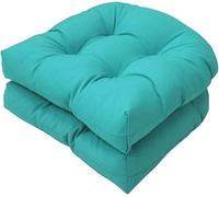 Lot de 2 coussins en forme de U pour canapé,coussin de chaise de rechange en rotin,coussin de siège en osier,coussin de chaise pour intérieur/extérieur,coussin de chaise de patio-Lake Blue||48*48CM