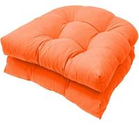 Lot de 2 coussins en forme de U pour canapé,coussin de chaise de rechange en rotin,coussin de siège en osier,coussin de chaise pour intérieur/extérieur,coussin de chaise de patio-Orange||48*48CM