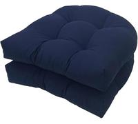 Lot de 2 coussins en forme de U pour canapé,coussin de chaise de rechange en rotin,coussin de siège en osier,coussin de chaise pour intérieur/extérieur,coussin de chaise de patio-Navy Blue||48*48CM