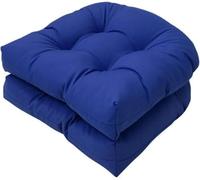 Lot de 2 coussins en forme de U pour canapé,coussin de chaise de rechange en rotin,coussin de siège en osier,coussin de chaise pour intérieur/extérieur,coussin de chaise de patio-Dark Blue||48*48CM