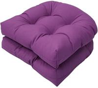 Lot de 2 coussins en forme de U pour canapé,coussin de chaise de rechange en rotin,coussin de siège en osier,coussin de chaise pour intérieur/extérieur,coussin de chaise de patio-Purple||48*48CM