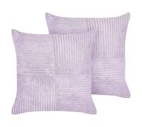 Lot de 2 coussins en velours côtelé violet 43 x 43 cm MILLET