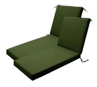 Lot de 2 coussins épais imperméables en polyester pour chaise longue de jardin, idéal pour piscine ou terrasse, vert kaki, 178 x 59 x 10 cm