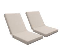 Lot De 2 Coussins Galettes De Chaise De Jardin - Dim. 112l X 51l X Ép. 8 Cm - Cordons Attache - Polyester Déperlant Beige