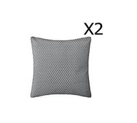 Lot de 2 Coussins gris dehoussable - 38 x 38 cm --