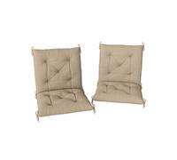 Lot de 2 coussins matelas assise dossier 2 en 1 pour chaise fauteuil grand confort 98L x 50l x 8H cm beige Beige G