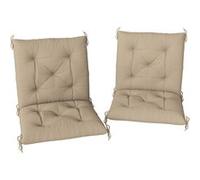 Lot de 2 coussins matelas assise dossier 2 en 1 pour chaise fauteuil grand confort 98L x 50l x 8H cm beige Beige G