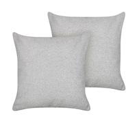 Lot de 2 Coussins Moderne en Polyester 45 x 45 cm Gris Salon Bureau Chambre Leuz