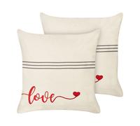 Lot de 2 Coussins Modernes avec Housses Amovibles Inscription Brodée 45 x 45 cm