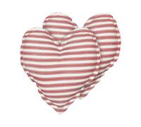 Lot de 2 Coussins Modernes en Forme de Coeur avec Housses Amovibles 45 x 45 cm e