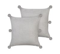 Lot de 2 Coussins Modernes Tricotés avec Housses Amovibles 45 x 45 cm en Coton G